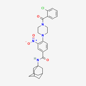 molecular formula C28H31ClN4O4 B4110873 N-1-adamantyl-4-[4-(2-chlorobenzoyl)-1-piperazinyl]-3-nitrobenzamide 