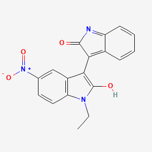 molecular formula C18H13N3O4 B4110877 1-ethyl-5-nitro-3,3'-biindole-2,2'(1H,1'H)-dione 