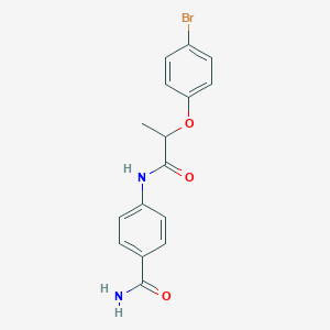 molecular formula C16H15BrN2O3 B4110880 4-{[2-(4-bromophenoxy)propanoyl]amino}benzamide 