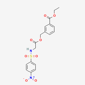 molecular formula C18H18N2O8S B4110895 ethyl 3-[({N-[(4-nitrophenyl)sulfonyl]glycyl}oxy)methyl]benzoate 