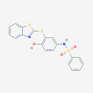 N-[3-(1,3-benzothiazol-2-ylsulfanyl)-4-hydroxyphenyl]benzenesulfonamide