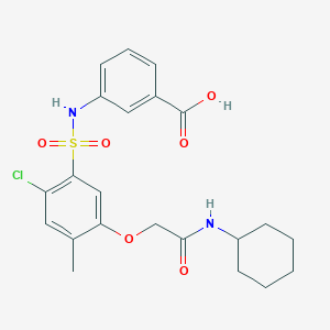 molecular formula C22H25ClN2O6S B4110910 3-[({2-chloro-5-[2-(cyclohexylamino)-2-oxoethoxy]-4-methylphenyl}sulfonyl)amino]benzoic acid 