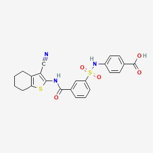 molecular formula C23H19N3O5S2 B4110916 4-{[(3-{[(3-cyano-4,5,6,7-tetrahydro-1-benzothien-2-yl)amino]carbonyl}phenyl)sulfonyl]amino}benzoic acid 