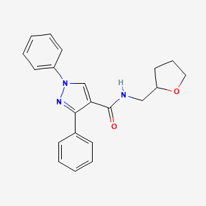 molecular formula C21H21N3O2 B4110932 1,3-diphenyl-N-(tetrahydro-2-furanylmethyl)-1H-pyrazole-4-carboxamide 