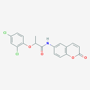 molecular formula C18H13Cl2NO4 B4110953 2-(2,4-dichlorophenoxy)-N-(2-oxo-2H-chromen-6-yl)propanamide 