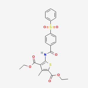 molecular formula C24H23NO7S2 B4110963 diethyl 3-methyl-5-{[4-(phenylsulfonyl)benzoyl]amino}-2,4-thiophenedicarboxylate 