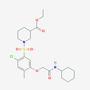 molecular formula C23H33ClN2O6S B4110993 ethyl 1-({2-chloro-5-[2-(cyclohexylamino)-2-oxoethoxy]-4-methylphenyl}sulfonyl)-3-piperidinecarboxylate 