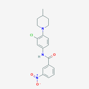 molecular formula C19H20ClN3O3 B4111036 N-[3-chloro-4-(4-methyl-1-piperidinyl)phenyl]-3-nitrobenzamide 