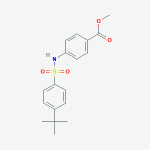 molecular formula C18H21NO4S B411105 Methyl 4-{[(4-tert-butylphenyl)sulfonyl]amino}benzoate 