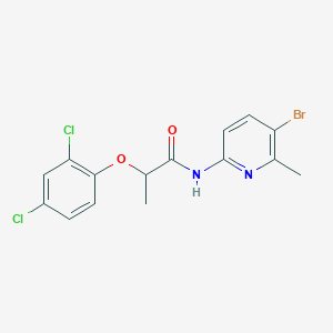 molecular formula C15H13BrCl2N2O2 B4111075 N-(5-bromo-6-methyl-2-pyridinyl)-2-(2,4-dichlorophenoxy)propanamide 