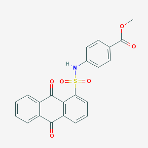 molecular formula C22H15NO6S B411108 METHYL 4-(9,10-DIOXO-9,10-DIHYDROANTHRACENE-1-SULFONAMIDO)BENZOATE 