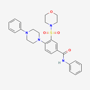 molecular formula C27H30N4O4S B4111081 3-(4-morpholinylsulfonyl)-N-phenyl-4-(4-phenyl-1-piperazinyl)benzamide 