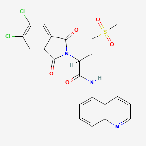 molecular formula C22H17Cl2N3O5S B4111109 2-(5,6-dichloro-1,3-dioxo-1,3-dihydro-2H-isoindol-2-yl)-4-(methylsulfonyl)-N-5-quinolinylbutanamide 