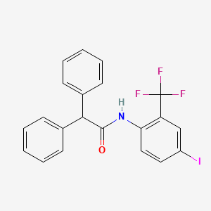 molecular formula C21H15F3INO B4111112 N-[4-iodo-2-(trifluoromethyl)phenyl]-2,2-diphenylacetamide 