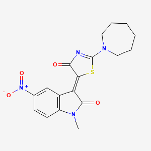 3-[2-(1-azepanyl)-4-oxo-1,3-thiazol-5(4H)-ylidene]-1-methyl-5-nitro-1,3-dihydro-2H-indol-2-one