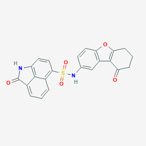 molecular formula C23H16N2O5S B411116 2-oxo-N-(9-oxo-7,8-dihydro-6H-dibenzofuran-2-yl)-1H-benzo[cd]indole-6-sulfonamide CAS No. 378224-77-2