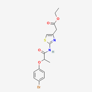 molecular formula C16H17BrN2O4S B4111164 ethyl (2-{[2-(4-bromophenoxy)propanoyl]amino}-1,3-thiazol-4-yl)acetate 