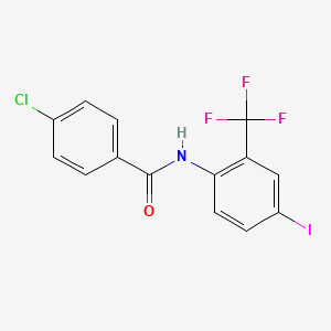 molecular formula C14H8ClF3INO B4111169 4-chloro-N-[4-iodo-2-(trifluoromethyl)phenyl]benzamide 
