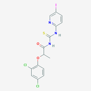 molecular formula C15H12Cl2IN3O2S B4111180 2-(2,4-dichlorophenoxy)-N-{[(5-iodo-2-pyridinyl)amino]carbonothioyl}propanamide 