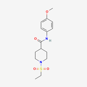 molecular formula C15H22N2O4S B4111188 1-(ethylsulfonyl)-N-(4-methoxyphenyl)-4-piperidinecarboxamide 
