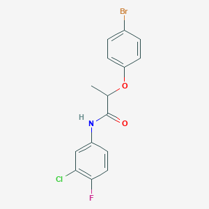 molecular formula C15H12BrClFNO2 B4111220 2-(4-bromophenoxy)-N-(3-chloro-4-fluorophenyl)propanamide 