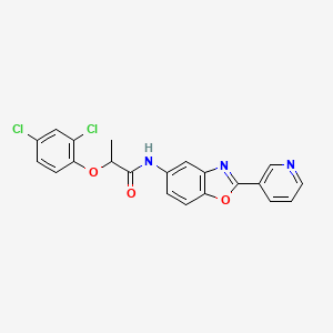 molecular formula C21H15Cl2N3O3 B4111253 2-(2,4-dichlorophenoxy)-N-[2-(3-pyridinyl)-1,3-benzoxazol-5-yl]propanamide 