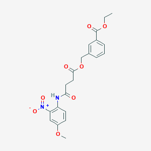 molecular formula C21H22N2O8 B4111276 ethyl 3-[({4-[(4-methoxy-2-nitrophenyl)amino]-4-oxobutanoyl}oxy)methyl]benzoate 