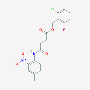 molecular formula C18H16ClFN2O5 B4111299 2-chloro-6-fluorobenzyl 4-[(4-methyl-2-nitrophenyl)amino]-4-oxobutanoate 