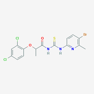 molecular formula C16H14BrCl2N3O2S B4111320 N-{[(5-bromo-6-methyl-2-pyridinyl)amino]carbonothioyl}-2-(2,4-dichlorophenoxy)propanamide 