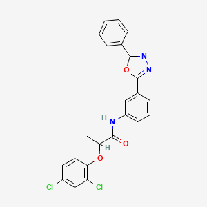 molecular formula C23H17Cl2N3O3 B4111324 2-(2,4-dichlorophenoxy)-N-[3-(5-phenyl-1,3,4-oxadiazol-2-yl)phenyl]propanamide 