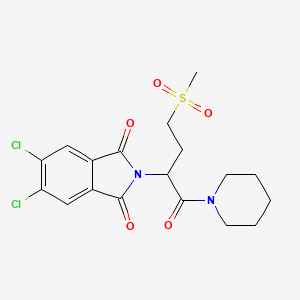 molecular formula C18H20Cl2N2O5S B4111330 5,6-dichloro-2-[3-(methylsulfonyl)-1-(1-piperidinylcarbonyl)propyl]-1H-isoindole-1,3(2H)-dione 