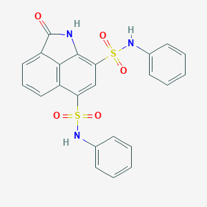 molecular formula C23H17N3O5S2 B411134 2-oxo-N,N'-diphenyl-1,2-dihydrobenzo[cd]indole-6,8-disulfonamide CAS No. 406474-94-0