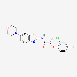 molecular formula C20H19Cl2N3O3S B4111356 2-(2,4-dichlorophenoxy)-N-[6-(4-morpholinyl)-1,3-benzothiazol-2-yl]propanamide 
