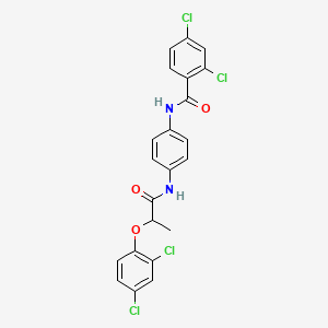 molecular formula C22H16Cl4N2O3 B4111372 2,4-dichloro-N-(4-{[2-(2,4-dichlorophenoxy)propanoyl]amino}phenyl)benzamide 