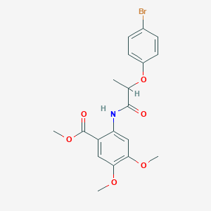 molecular formula C19H20BrNO6 B4111381 methyl 2-{[2-(4-bromophenoxy)propanoyl]amino}-4,5-dimethoxybenzoate 