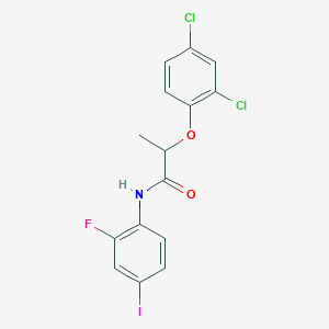 molecular formula C15H11Cl2FINO2 B4111389 2-(2,4-dichlorophenoxy)-N-(2-fluoro-4-iodophenyl)propanamide 