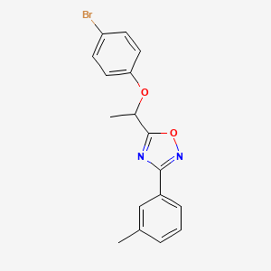 molecular formula C17H15BrN2O2 B4111390 5-[1-(4-bromophenoxy)ethyl]-3-(3-methylphenyl)-1,2,4-oxadiazole 