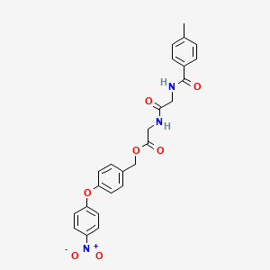 molecular formula C25H23N3O7 B4111430 4-(4-nitrophenoxy)benzyl N-(4-methylbenzoyl)glycylglycinate 