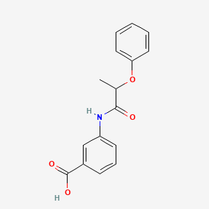 molecular formula C16H15NO4 B4111436 3-[(2-phenoxypropanoyl)amino]benzoic acid 