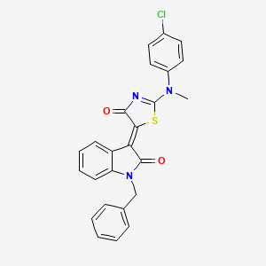 1-benzyl-3-[2-[(4-chlorophenyl)(methyl)amino]-4-oxo-1,3-thiazol-5(4H)-ylidene]-1,3-dihydro-2H-indol-2-one