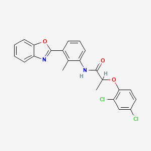 molecular formula C23H18Cl2N2O3 B4111460 N-[3-(1,3-benzoxazol-2-yl)-2-methylphenyl]-2-(2,4-dichlorophenoxy)propanamide 