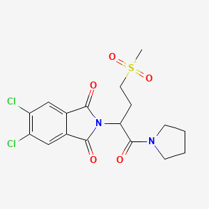 molecular formula C17H18Cl2N2O5S B4111466 5,6-dichloro-2-[3-(methylsulfonyl)-1-(1-pyrrolidinylcarbonyl)propyl]-1H-isoindole-1,3(2H)-dione 