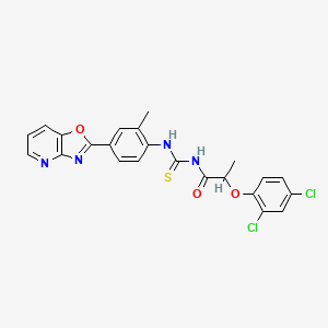molecular formula C23H18Cl2N4O3S B4111471 2-(2,4-dichlorophenoxy)-N-{[(2-methyl-4-[1,3]oxazolo[4,5-b]pyridin-2-ylphenyl)amino]carbonothioyl}propanamide 