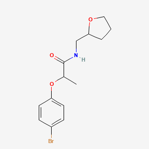 molecular formula C14H18BrNO3 B4111479 2-(4-bromophenoxy)-N-(tetrahydro-2-furanylmethyl)propanamide 