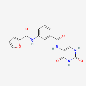 molecular formula C16H12N4O5 B4111520 N-(3-{[(2,4-dioxo-1,2,3,4-tetrahydro-5-pyrimidinyl)amino]carbonyl}phenyl)-2-furamide 