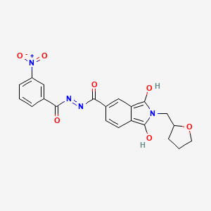 molecular formula C21H18N4O7 B4111546 N'-(3-nitrobenzoyl)-1,3-dioxo-2-(tetrahydro-2-furanylmethyl)-5-isoindolinecarbohydrazide 