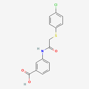 molecular formula C15H12ClNO3S B4111569 3-({[(4-chlorophenyl)thio]acetyl}amino)benzoic acid 