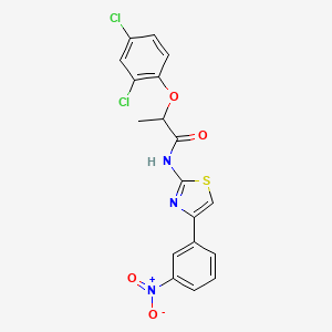 molecular formula C18H13Cl2N3O4S B4111574 2-(2,4-dichlorophenoxy)-N-[4-(3-nitrophenyl)-1,3-thiazol-2-yl]propanamide 