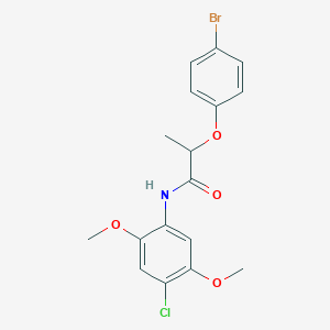molecular formula C17H17BrClNO4 B4111584 2-(4-bromophenoxy)-N-(4-chloro-2,5-dimethoxyphenyl)propanamide 