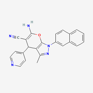 6-amino-3-methyl-1-(2-naphthyl)-4-(4-pyridinyl)-1,4-dihydropyrano[2,3-c]pyrazole-5-carbonitrile
